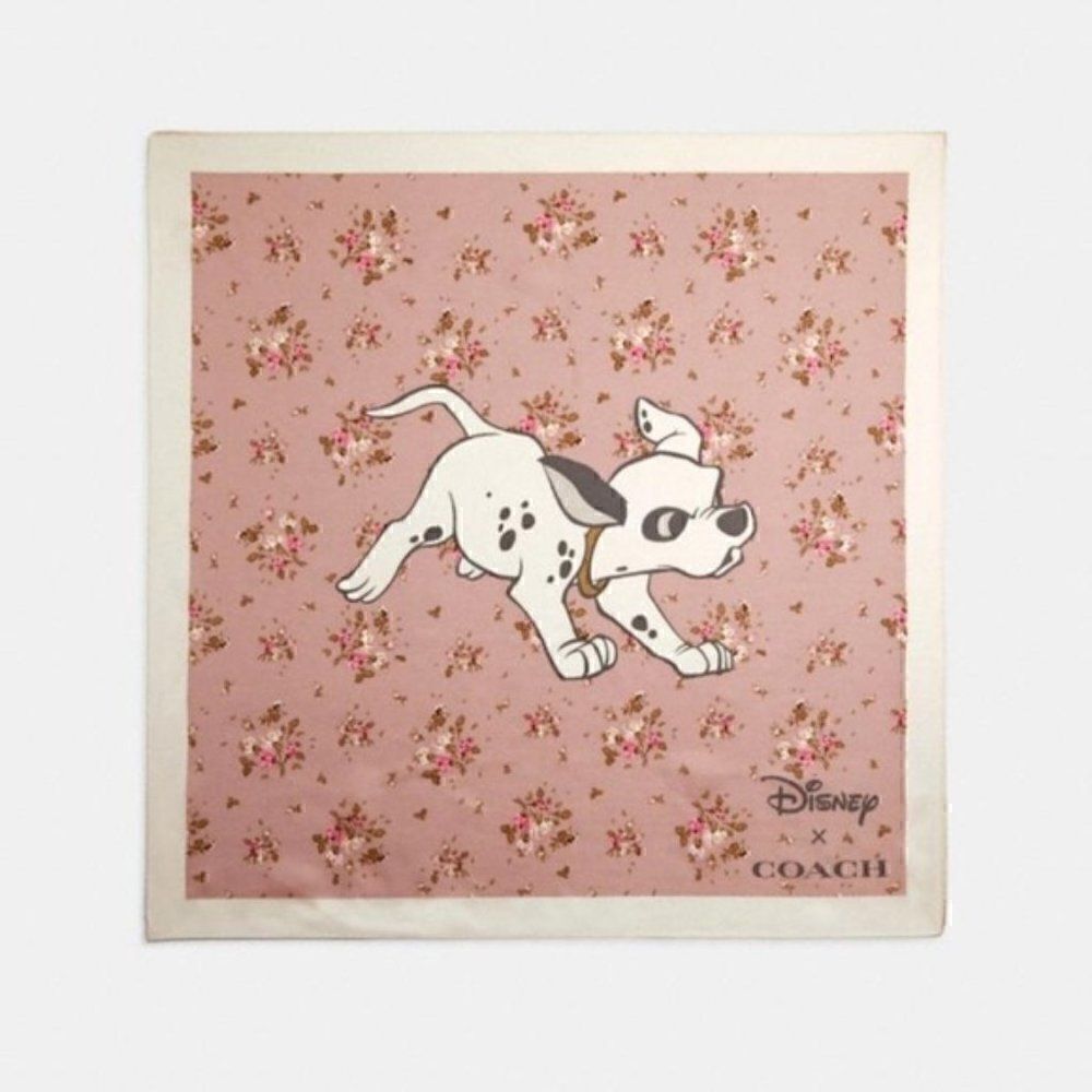 Coach X Disney Dalmation Rose Bouquet Silk Bandana